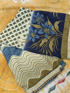 Blue Floral Print Saree