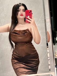 Brown Strapless Mini Dress