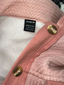 Women SHEIN Pink Overcoat