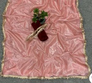 New Elegant peach nylon saree with blouse piece