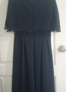 Navy Blue PomPom Dress