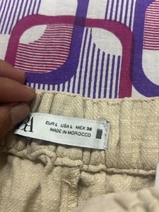 beigh linen pants Zara