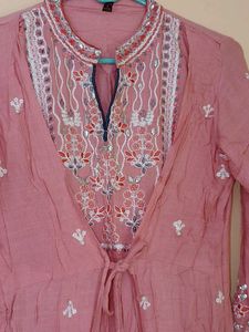 Ethnic Kurta With Attached Jacket