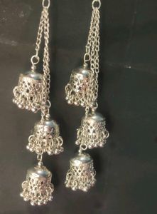 Silver Jhumka Drop Earrings
