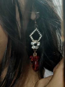 Red Sparkling Earrings