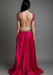Hot Pink Embellished Gown