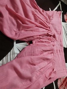 Pink Embroidered Kurti With Purse Free