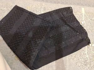 Cotton Black Shimmery Hijab