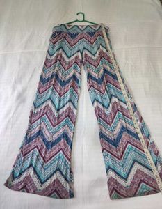 Patterned Palazzo Pants Wait 30-36 Elasticated