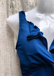 Blue Ruffled Swimsuit
