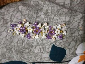 Floral Beaded Hair Clip
