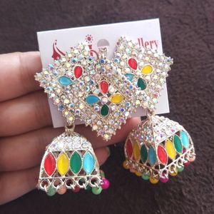 Multicolored Earing With Mangtikka