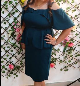 Chic Green Peplum Dress