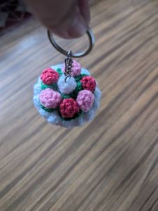 Crochet Floral Keychain