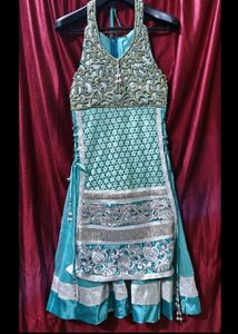 Teal Embellished Indian Outfit
