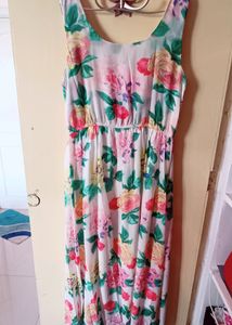 White Flower Design Dress
