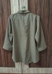Olive Green Button-Up Shirt