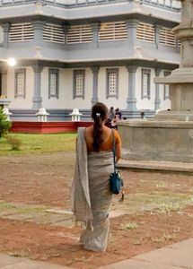 Grey Georgette Saree