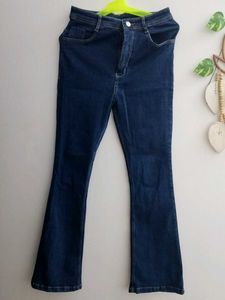 Perfectly new pair of blue bootcut denim jeans.