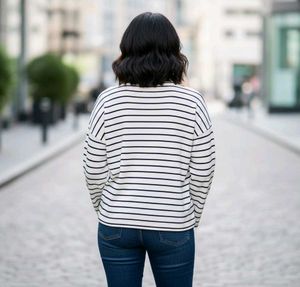 Imported Striped Long Sleeve Top
