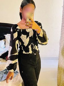 Patterned Long Sleeve Top