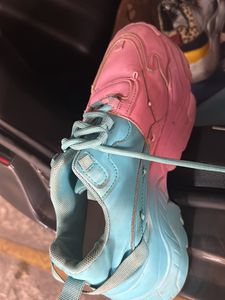 Very Pretty Blue And Pink Shade Heel Shoes