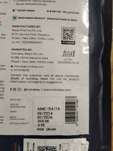 Nutrabay CreatineMonohydrate Unflavoured 33serving