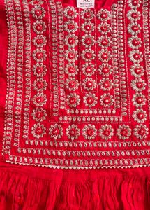 Red And Golden Work Tunic ❤️