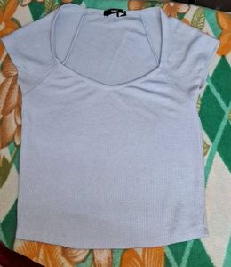Blue Designer Neck Top