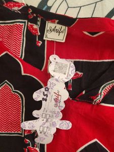 Red Printed Kurta