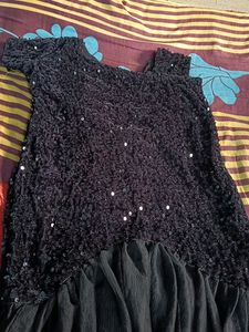 Sequence Black Dress For Girls