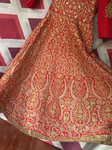 Red & Gold Embroidered Wedding Gown