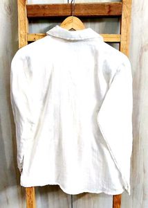 White Embroidery Work Shirt Size-36