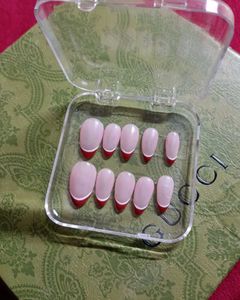 Red French Tip Press-On Nails