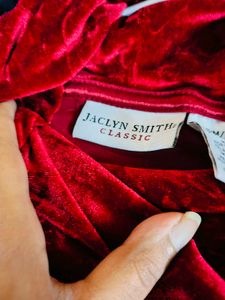 Imported Turtleneck Red Velvet Top