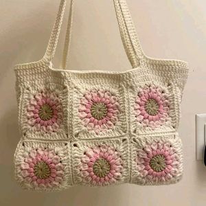 Crochet Granny Square Tote Bag