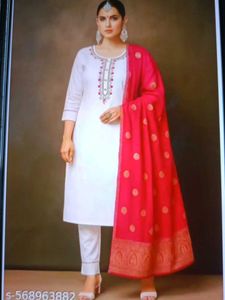 Elegant White Embroidered Kurta Set