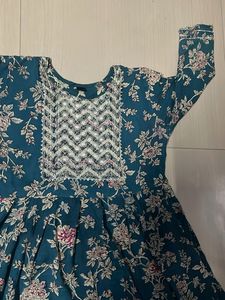 Floral Print Naira Suit Set With Dupatta