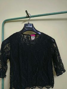 Classy Black Netted Top