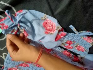 Floral Print Smocked Top