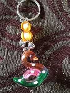 Swan Keychain with Beads
