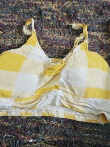 Yellow Checkered Bra