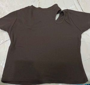 Brown Cut Out Top