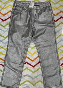 Silver Metallic Jeans