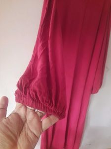 full sleeve maroon maxi dress ( bust 40-42)