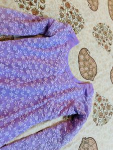 Elegant Purple Ethnic Kurta Pant &amp; Dupatta Set