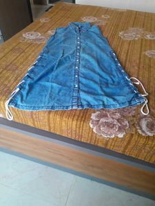 Denim Sleeveless Shirt Dress