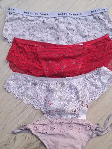 combo Of Four  laces  imported Fabric  Panty  like