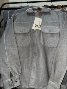 Grey ZARA cotton blended JACKET
