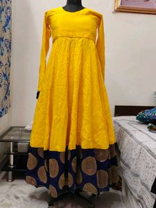 Elegant Yellow Ethnic Gown